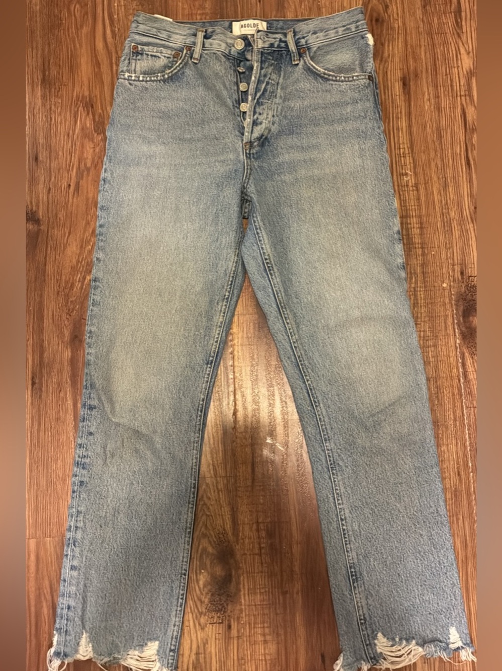 Agolde Light Blue Straight Men’s Jeans - Button Fly